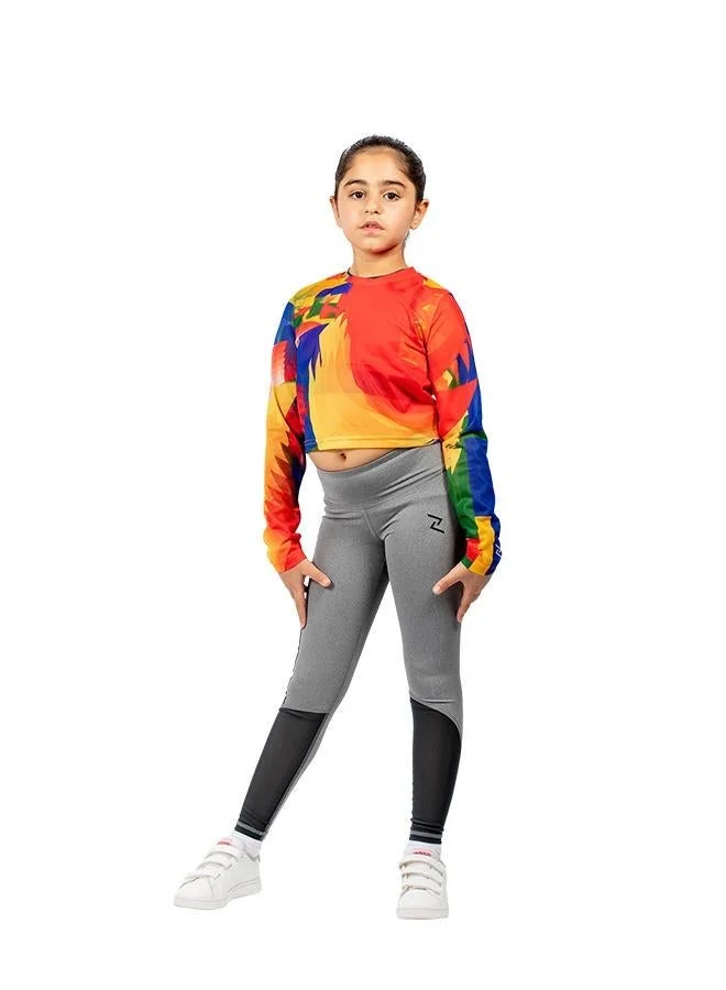 زيسي بلوزة بناتي قصيرة شبكية